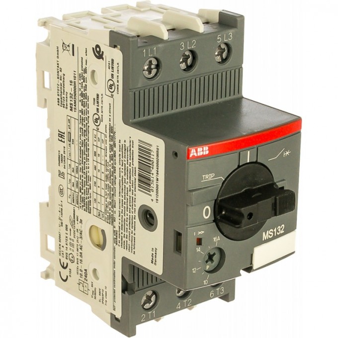 Автоматический выключатель защиты двигателя ABB 16А 100кА MS132-16 1SAM350000R1011 Автоматический выключатель защиты двигателя ABB 16А 100кА MS132-16 1SAM350000R1011