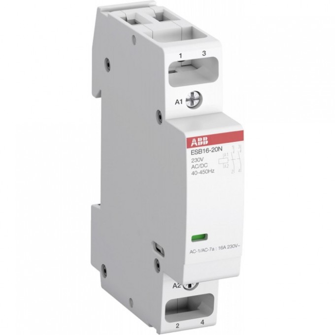 Контактор ABB ESB16-20N-06 модульный (16А АС-1 2НО) катушка 230В AC/DC 1SBE111111R0620 Контактор ABB ESB16-20N-06 модульный (16А АС-1 2НО) катушка 230В AC/DC 1SBE111111R0620