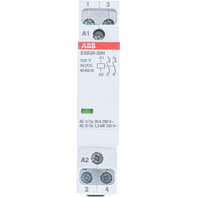 Контактор ABB ESB20-20N-06 модульный (20А АС-1 2НО) катушка 230В AC/DC 1SBE121111R0620 Контактор ABB ESB20-20N-06 модульный (20А АС-1 2НО) катушка 230В AC/DC 1SBE121111R0620