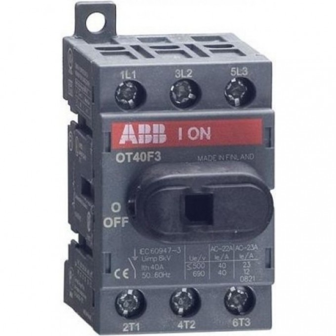 Рубильник ABB 3п OT25F3 25А (20А AC23) 1SCA104857R1001 Рубильник ABB 3п OT25F3 25А (20А AC23) 1SCA104857R1001