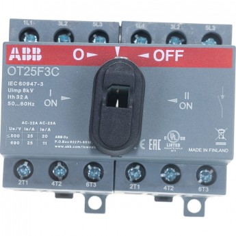Рубильник реверсивный ABB OT25F3C 25А (20А AC23)