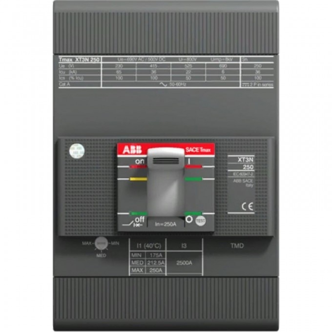 Выключатель автоматический ABB 3п XT3N 250 TMD 250-2500 3p F F 1SDA068059R1 Выключатель автоматический ABB 3п XT3N 250 TMD 250-2500 3p F F 1SDA068059R1