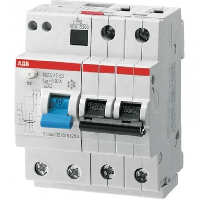 Выключатель автоматический дифференциального тока ABB DS202 2п C 16А 30мА тип AC 6кА 4 модуля 2CSR252001R1164 Выключатель автоматический дифференциального тока ABB DS202 2п C 16А 30мА тип AC 6кА 4 модуля 2CSR252001R1164