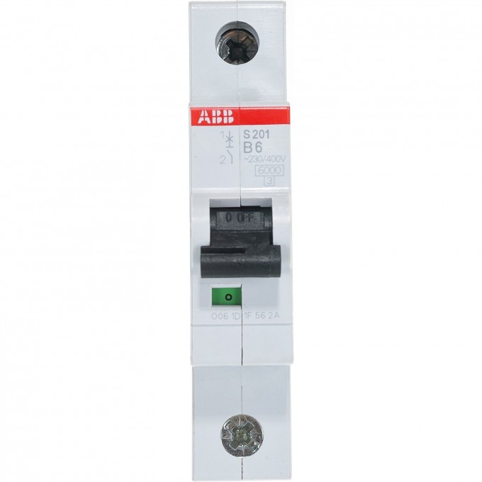 Выключатель автоматический модульный ABB S201 1п B 6А 6кА B6 2CDS251001R0065 Выключатель автоматический модульный ABB S201 1п B 6А 6кА B6 2CDS251001R0065