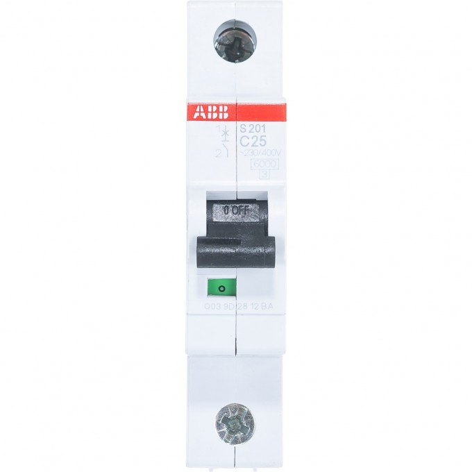 Выключатель автоматический модульный ABB S201 1п C 25А 6кА C25 2CDS251001R0254 Выключатель автоматический модульный ABB S201 1п C 25А 6кА C25 2CDS251001R0254