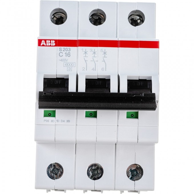 Выключатель автоматический модульный ABB S203 3п C 16А 6кА C16 2CDS253001R0164 Выключатель автоматический модульный ABB S203 3п C 16А 6кА C16 2CDS253001R0164
