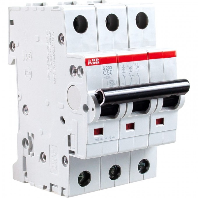 Выключатель автоматический модульный ABB S203 3п C 50А 6кА C50 2CDS253001R0504 Выключатель автоматический модульный ABB S203 3п C 50А 6кА C50 2CDS253001R0504