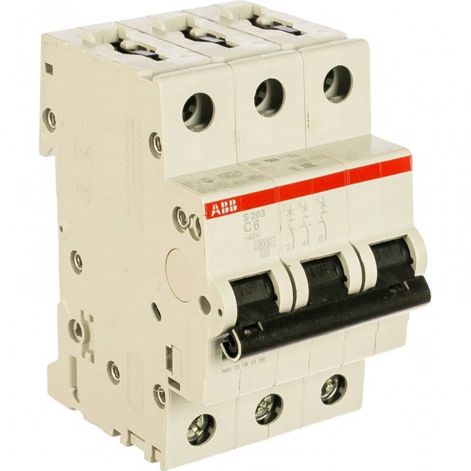 Выключатель автоматический модульный ABB S203 3п C 6А 6кА C6 2CDS253001R0064 Выключатель автоматический модульный ABB S203 3п C 6А 6кА C6 2CDS253001R0064