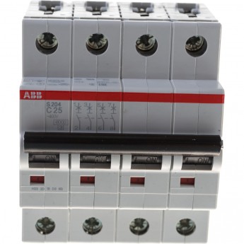 Выключатель автоматический модульный ABB S204 4п C 25А 6кА C25