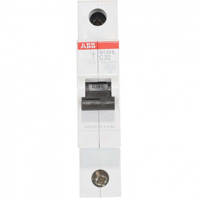Выключатель автоматический модульный ABB SH201L 1п C 32А 4.5кА C32 2CDS241001R0324 Выключатель автоматический модульный ABB SH201L 1п C 32А 4.5кА C32 2CDS241001R0324