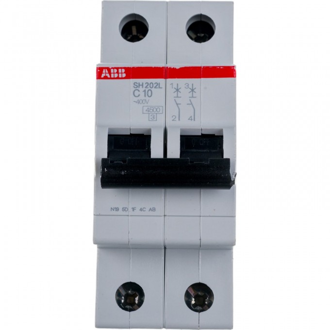 Выключатель автоматический модульный ABB SH202L 2п C 10А 4.5кА C10 2CDS242001R0104 Выключатель автоматический модульный ABB SH202L 2п C 10А 4.5кА C10 2CDS242001R0104