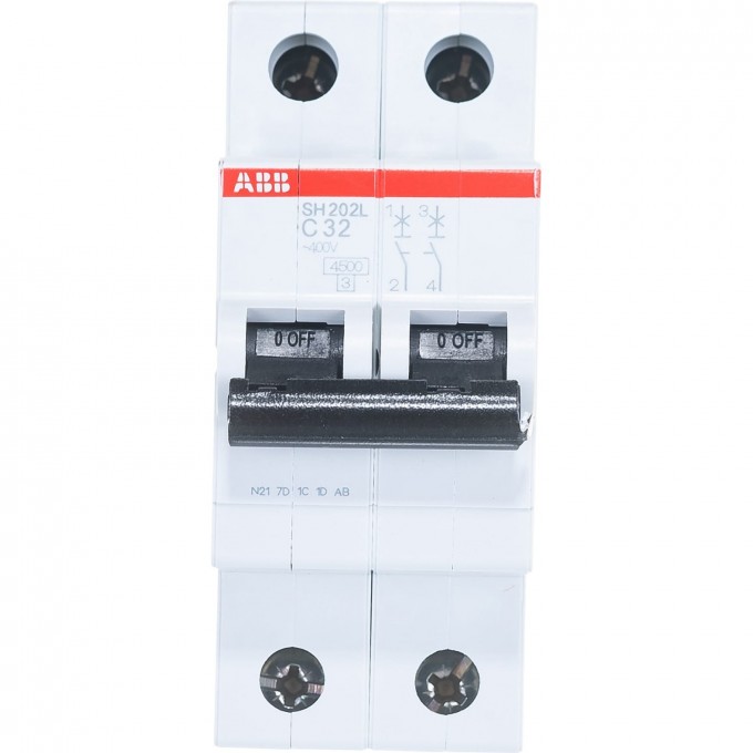 Выключатель автоматический модульный ABB SH202L 2п C 32А 4.5кА C32 2CDS242001R0324 Выключатель автоматический модульный ABB SH202L 2п C 32А 4.5кА C32 2CDS242001R0324