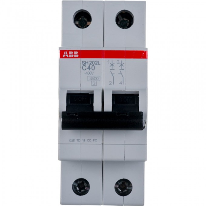 Выключатель автоматический модульный ABB SH202L 2п C 40А 4.5кА C40 2CDS242001R0404 Выключатель автоматический модульный ABB SH202L 2п C 40А 4.5кА C40 2CDS242001R0404