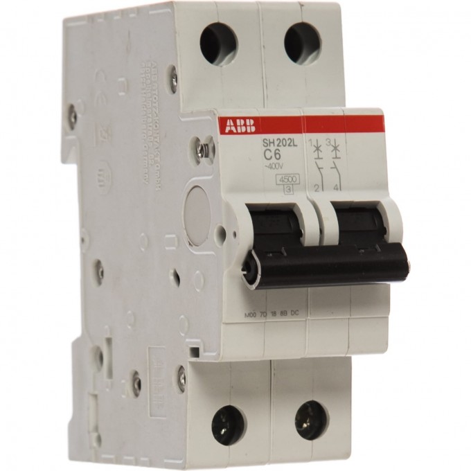 Выключатель автоматический модульный ABB SH202L 2п C 6А 4.5кА C6 2CDS242001R0064 Выключатель автоматический модульный ABB SH202L 2п C 6А 4.5кА C6 2CDS242001R0064