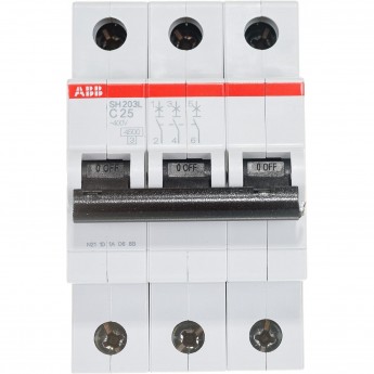 Выключатель автоматический модульный ABB SH203L 3п C 25А 4.5кА C25