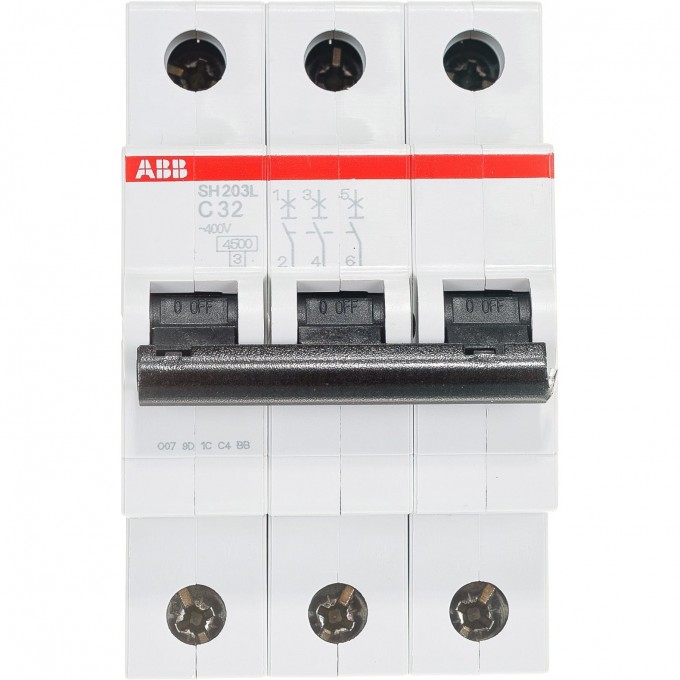 Выключатель автоматический модульный ABB SH203L 3п C 32А 4.5кА C32 2CDS243001R0324 Выключатель автоматический модульный ABB SH203L 3п C 32А 4.5кА C32 2CDS243001R0324